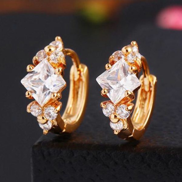 Skycosa.com 9k Gold Plated Zircon Earrings