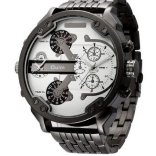 Skycosa.com Mens Casual Military Dual Dial Watch - Steel Belt